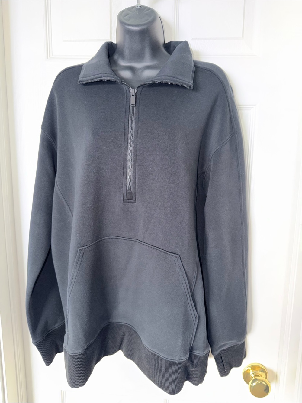 SPANX AirEssentials Luxe Half Zip Black Tunic